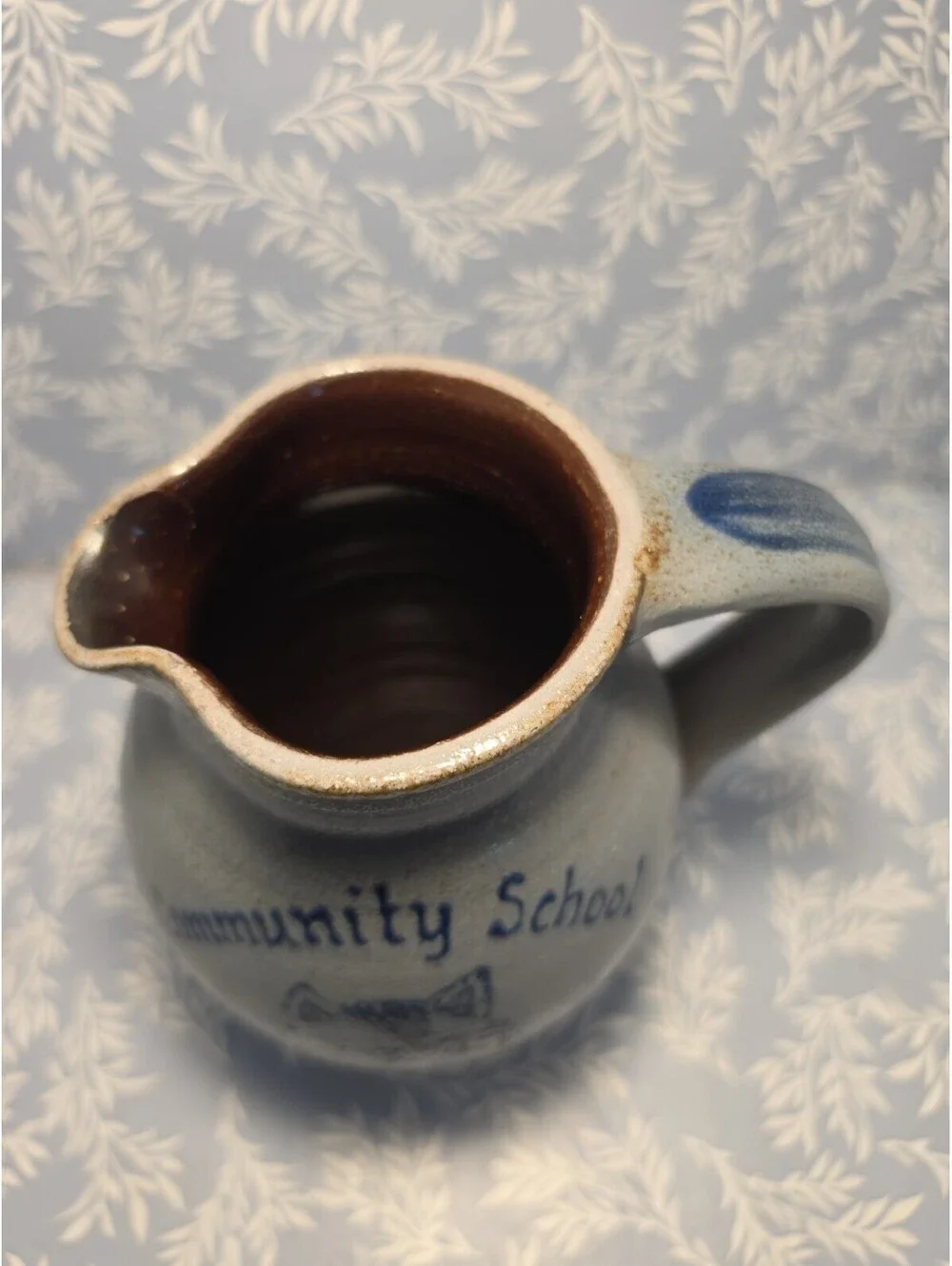 1994 Rockdale Stoneware Pitcher Edgerton, Wi. Community School 